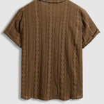 Men's retro texture casual short-sleeved shirt