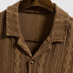Men's retro texture casual short-sleeved shirt
