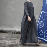 Retro Loose Pleated Robe Dress