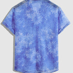 Men's daisy seersucker casual short-sleeved shirt