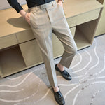 British Plaid Slim-fit Casual Trousers