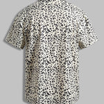 Men's leopard print corduroy short sleeve polo