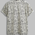 Men's leopard print corduroy short sleeve polo