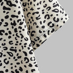 Men's leopard print corduroy short sleeve polo