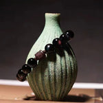 Buddha Stones Natural Gold Sheen Obsidian Rainbow Obsidian Om Mani Padme Hum Fu Character Healing Bracelet