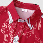 Men's Hawaiian Animal Print Beach Short Sleeve Resort Shirt