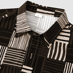 Men's Hawaiian Plaid Print Beach Short Sleeve Resort Shirt