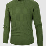 Men's Solid Color Block Pattern Round Neck Stand Collar Sweater