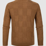 Men's Solid Color Block Pattern Round Neck Stand Collar Sweater