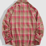 Men's Casual Wool Blend Plaid Button-Down Long Sleeve Shirt