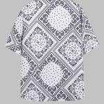Men's Retro Paisley Print Casual Short Sleeve Shirt Shorts Set