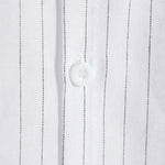 Men's Classic Striped Pocketless Button Casual Short Sleeve Shirt