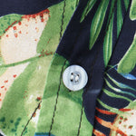 Men's Cotton-Linen Hawaiian Floral Print Resort Short Sleeve Shirt