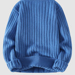 Men's casual Solid Cable slim fit stand collar sweater