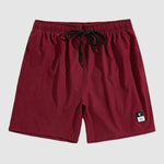 Men's solid color quick-drying drawstring beach swim shorts