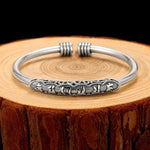 Buddha Stones Om Mani Padme Hum Engraved Peace Cuff Bracelet Bangle