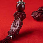 Buddha Stones Handcrafted PiXiu Cinnabar Wealth Luck Braided Bracelet