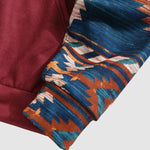 Men's Vintage  ethnic style western animal print patchwork zipper stand collar sweatshirt