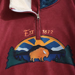 Men's Vintage  ethnic style western animal print patchwork zipper stand collar sweatshirt