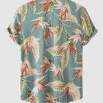 Men's Hawaiian Floral Print Resort Short Sleeve Shirt and Shorts Set