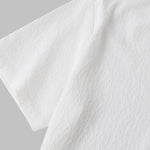Men's Solid Color Marble Pattern Textured Casual Short Sleeve Shirt