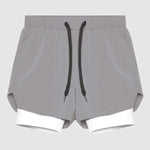 Men's Sports Fake Two-piece Double-layer Multi-pocket  Drying Sweat-wicking Breathable Causal Running Fitness Shorts