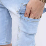 Men  Flap Pocket Side Denim Shorts