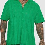 Men's Street Style Sexy Knit Short Sleeve crochet Shirt
