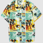 Men's Tropical Coconut Hawaiian Print Resort Short Sleeve Shirt