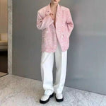 Velvet Sequined Shoulder Pad Loose Casual Blazer