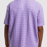 Men's solid color hollow V-neck knitted short sleeves