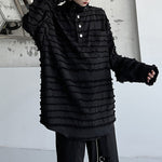 Solid Color Fringed Pullover Shirt