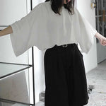 Stand Collar Oversized Cuff T-shirt