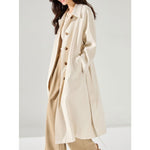 Breathable Long Lightweight Linen Rayon Draped Trench Coat