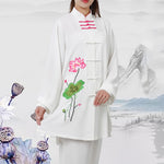 Buddha Stones Lotus Flower Leaf Pattern Tai Chi Meditation Prayer Spiritual Zen Practice Clothing Women's Set (Extra 30% Off | USE CODE: FS30)
