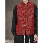 Auspicious Cloud Pattern Jacquard Stand-up Collar Vest
