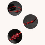 Buddha Stones Handmade Plum Blossom Four Leaf Clover PiXiu Lotus Koi Fish Cinnabar Blessing Braid Bracelet