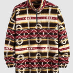 Men's Vintage Aztec Polar Fleece Stand Collar Sweatshirt