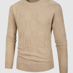 Men's Solid Color Block Pattern Round Neck Stand Collar Sweater