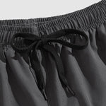 Men's solid color quick-drying drawstring beach swim shorts