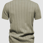 Men's solid color knitted texture casual short-sleeved POLO