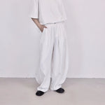 High-waisted Wide-leg Casual Curved Trousers