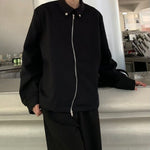 Black Padded Shoulder Cropped Jacket
