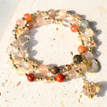 Buddha Stones Colorful Rutilated Quartz Double Wrap Spiritual Growth Bead Bracelet