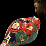 Tibetan Handmade Shankha Om Mani Padme Hum Buddha Conch Shell Lucky Decoration