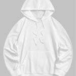 Men's solid color basic drawstring hoodie