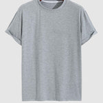 Men's solid color basic casual round neck short-sleeved T-shirt