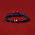 Buddha Stones Lucky Cinnabar Bead Blessing Red String Bracelet