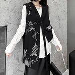 Embroidered Irregular Loose Versatile Vest