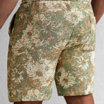 Oil Painting Floral Print Drawstring Shorts